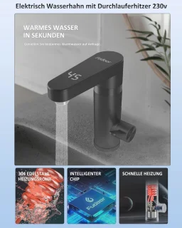 Elektrische mengkraan voor wastafel