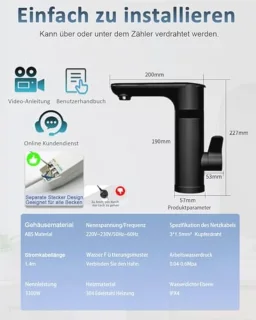 Elektrische mengkraan voor wastafel
