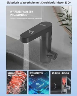 Elektrische mengkraan voor wastafel
