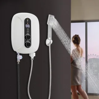 Elektrische mini doorstroomverwarmer 5500 W wit