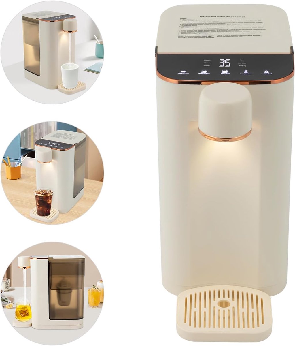 Elektrische warmwaterdispenser 3L beige
