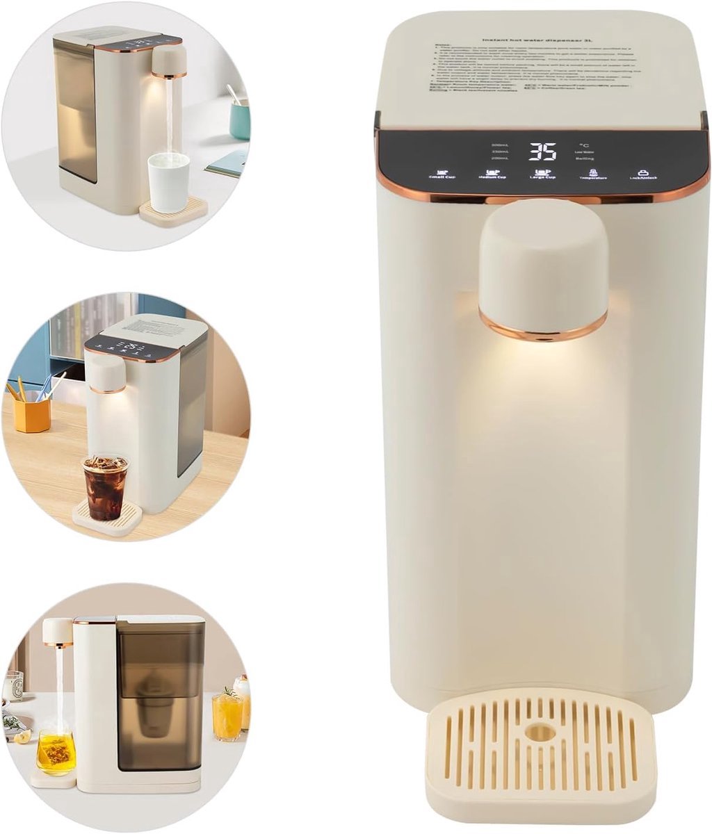 Elektrische warmwaterdispenser 3L beige