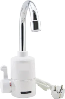 Elektrische warmwaterkraan doorstroomverwarmer zilver
