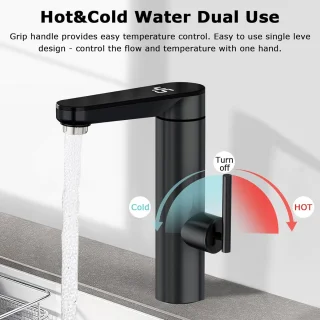 Elektrische warmwaterkraan met doorstroomboiler (RVS)