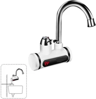 Elektrische warmwaterkraan Slt101 long zilver