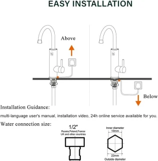 Elektrische warmwaterkraan voor keuken