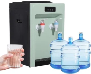 Elektrische waterdispenser mini koeler warmer zwart groen