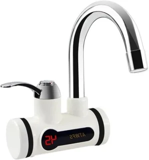 Elektrische waterkraan doorstroomboiler zilver