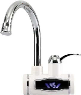 Elektrische waterkraan met doorstroomboiler - 3000 watt, zilver