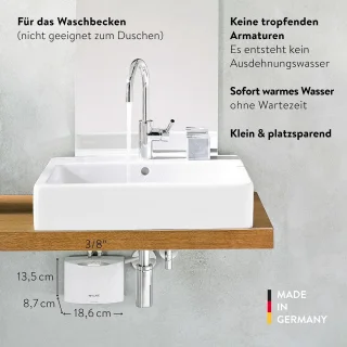 Elektronische doorstroomboiler 4,4 kW voor wastafel
