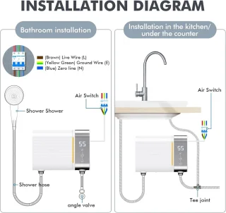 Elektronische Doorstroomboiler 5500 W 220V