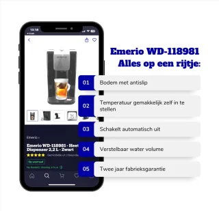 Emerio WD-118981 Heetwaterdispenser