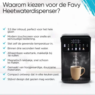 Favy Pro Heetwaterdispenser 3,5 L Zwart