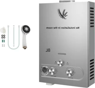 Gas water heater 8L 16KW zilver
