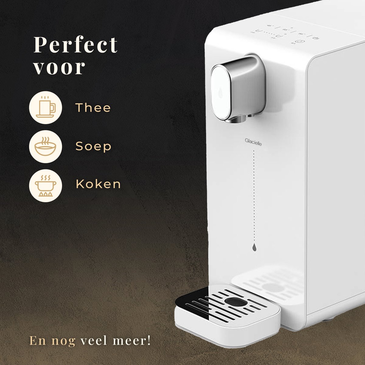 Wat vinden we goed aan de Glacielle Heetwaterdispenser 3.4L Wit