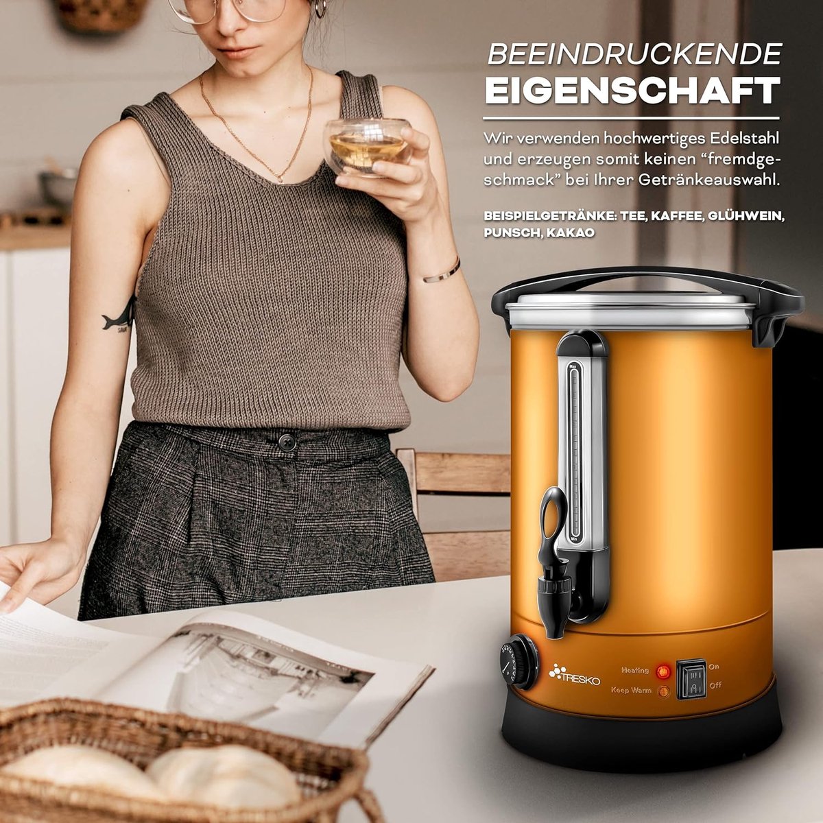 Glühweinketel 10L met thermostaat