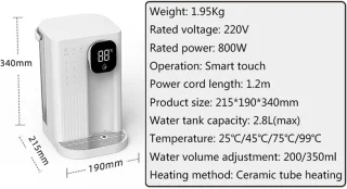 Heetwaterdispenser 2.8 liter one color