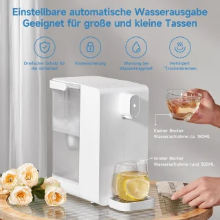 Heetwaterdispenser 3.4L met Waterfilterpatroon en 5 Instelbare Standen