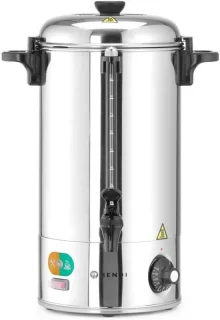 Heetwaterdispenser glühweinketel 9 liter zilver