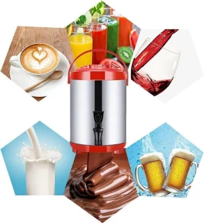 Heetwaterdispenser met kraan - 8 liter - rood