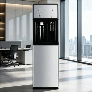 Heetwaterdispenser met waterkoeler, direct aangesloten, 105 x 31 x 31 cm, wit