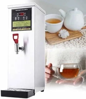 Heetwaterdispenser zilver zwart