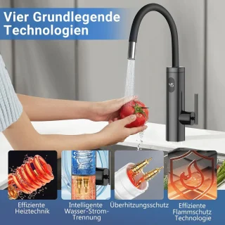 Instant warmwaterkraan RVS