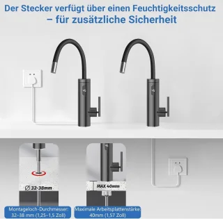 Instant warmwaterkraan RVS