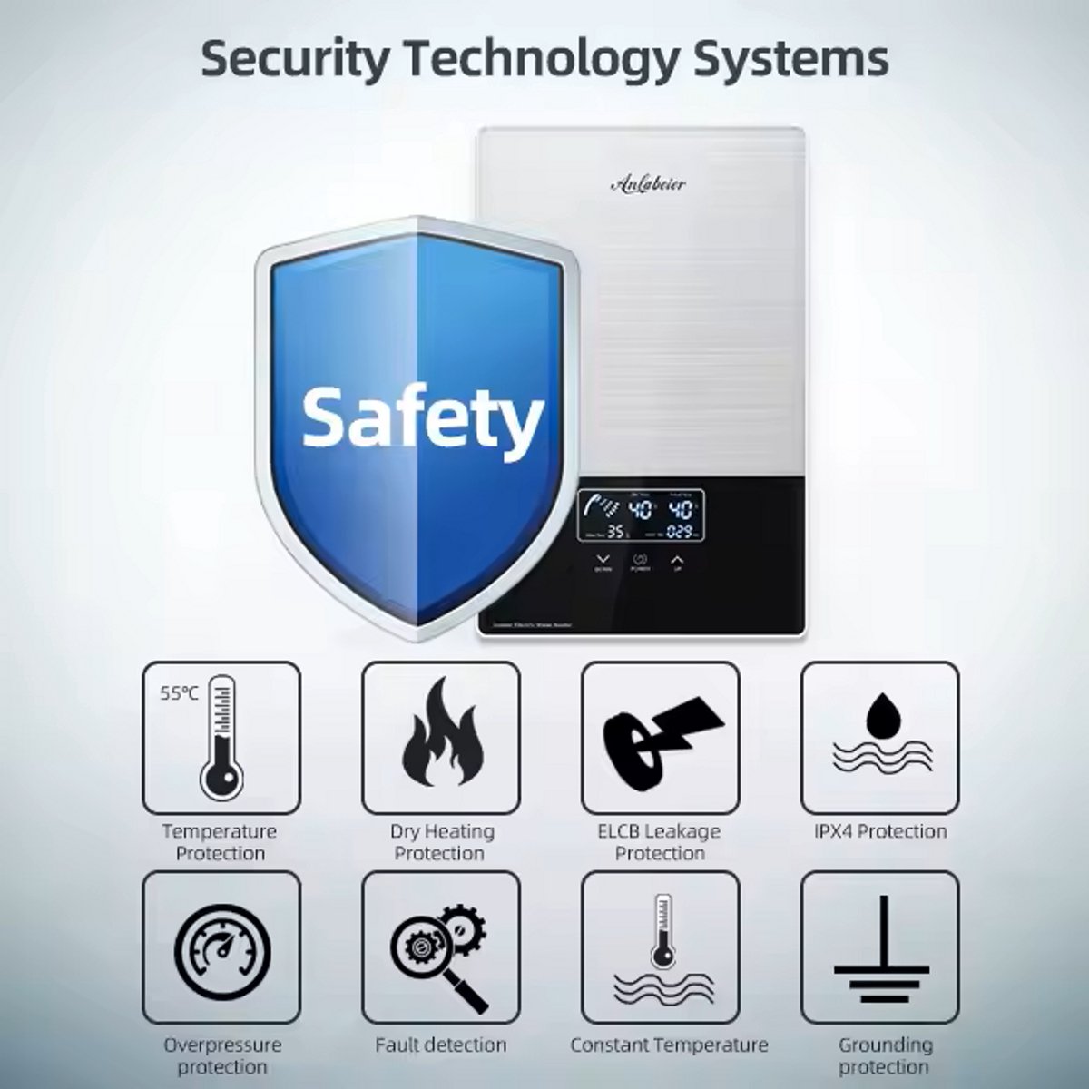 Instant Water Heater Electric Tankless Shower & Kitchen