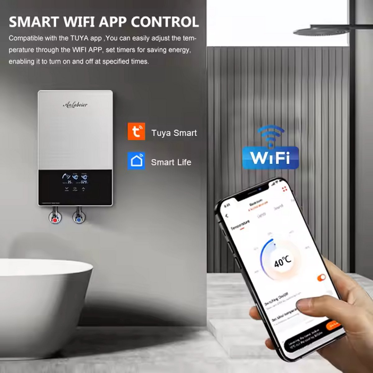Instant Water Heater Electric Tankless Shower & Kitchen