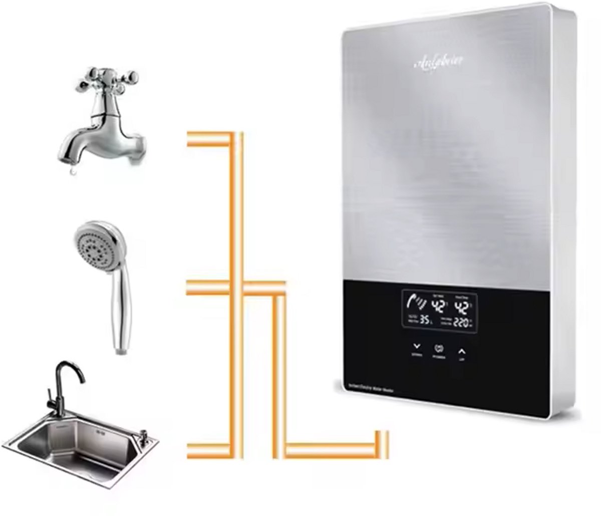 Instant Water Heater Electric Tankless Shower & Kitchen