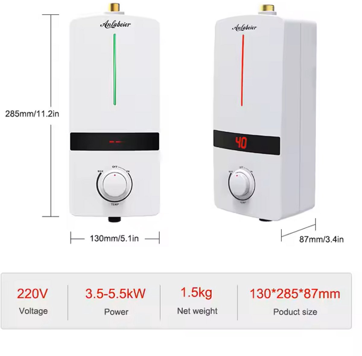 Instant Water Heater Electric Tankless - Shower & Kitchen