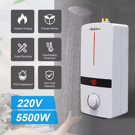 Instant Water Heater Electric Tankless - Shower & Kitchen