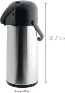 Isoleerkan met pomp 4 liter zilver