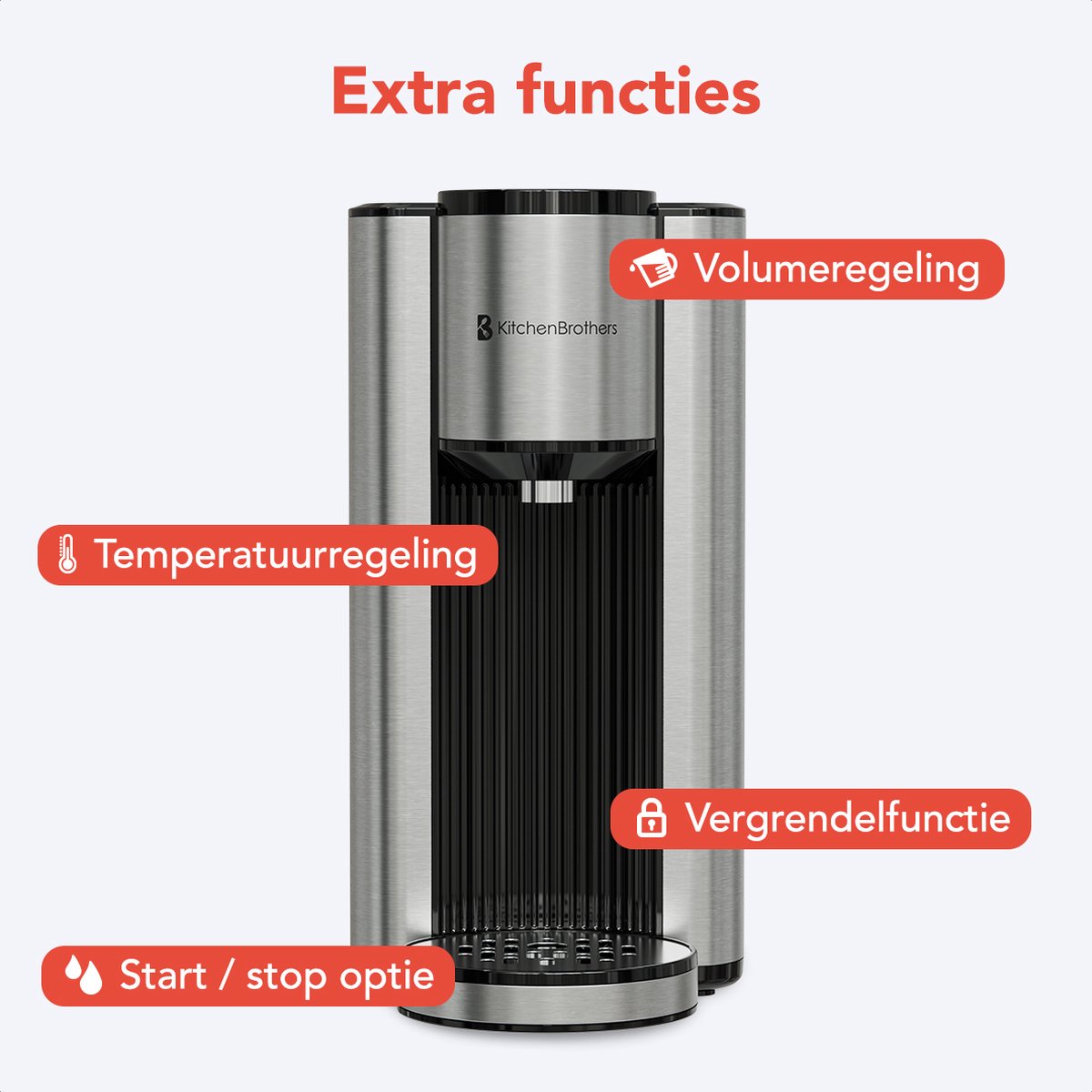 KitchenBrothers Heetwaterdispenser 2.5L RVS