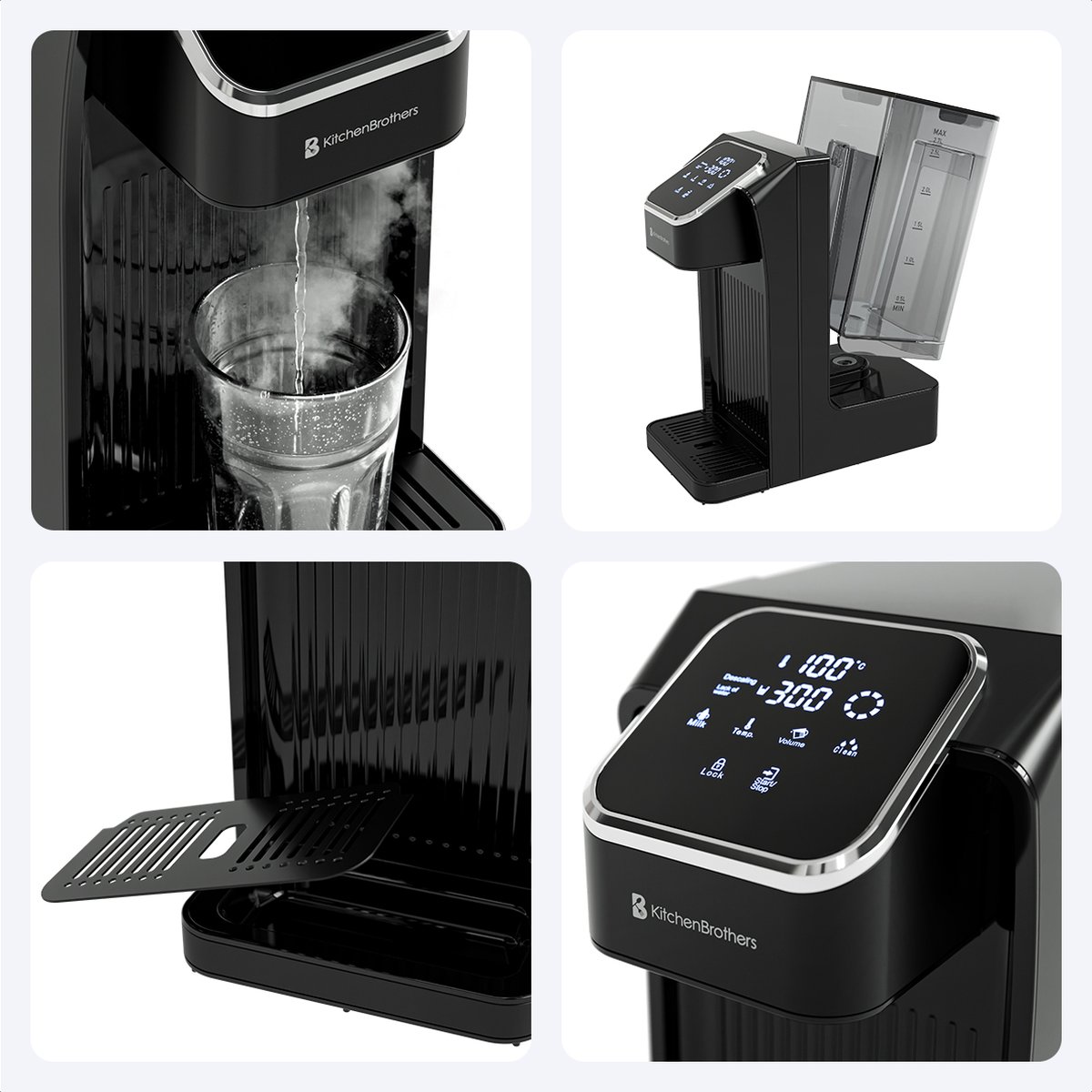 KitchenBrothers Heetwaterdispenser 2.7L Zwart