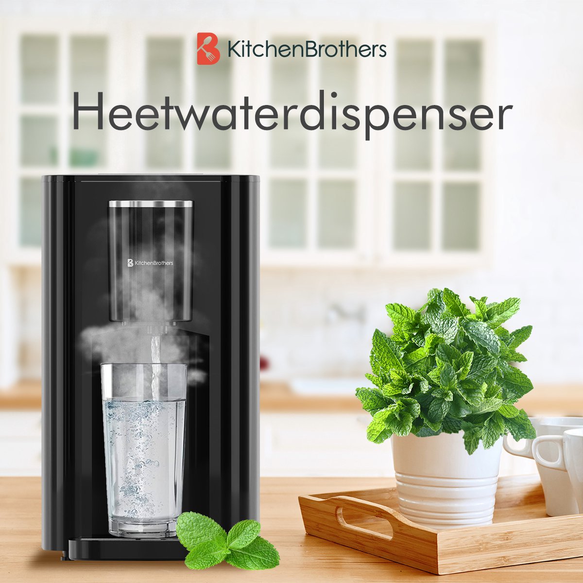 Wat vinden we goed aan de KitchenBrothers Heetwaterdispenser 2.9L Zwart
