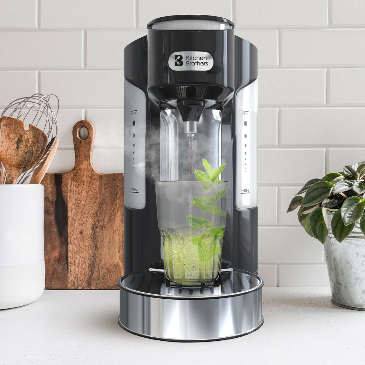 KitchenBrothers Heetwaterdispenser 2L RVS/Zwart