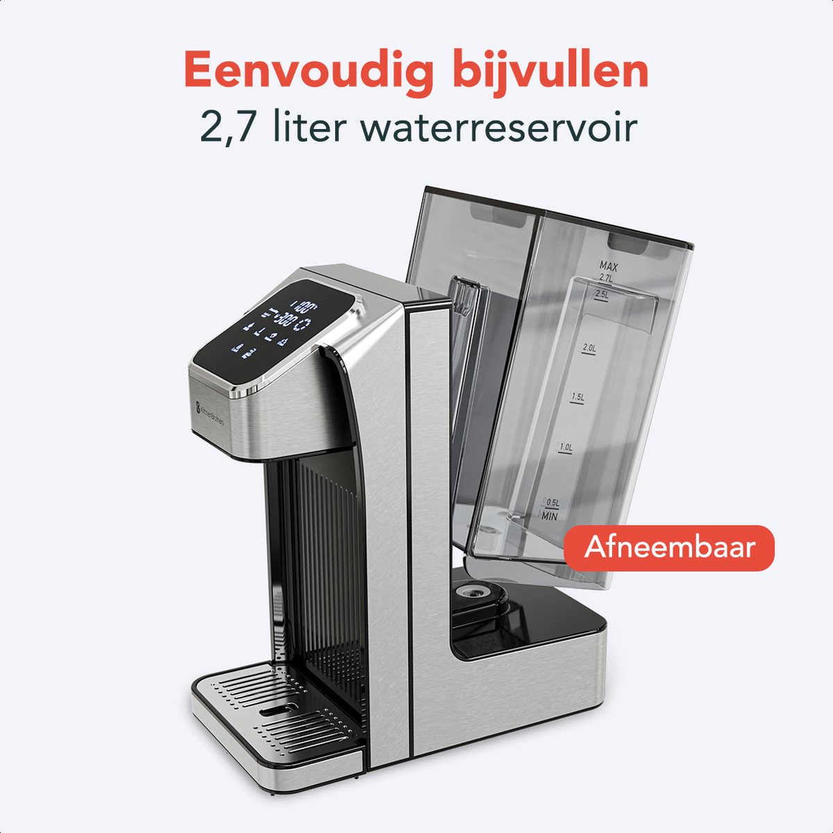KitchenBrothers Heetwaterdispenser RVS 2.7L