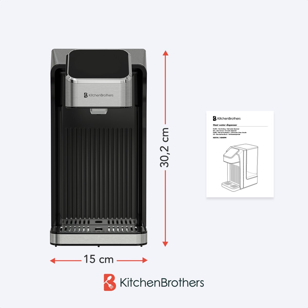 KitchenBrothers Heetwaterdispenser RVS 2.7L