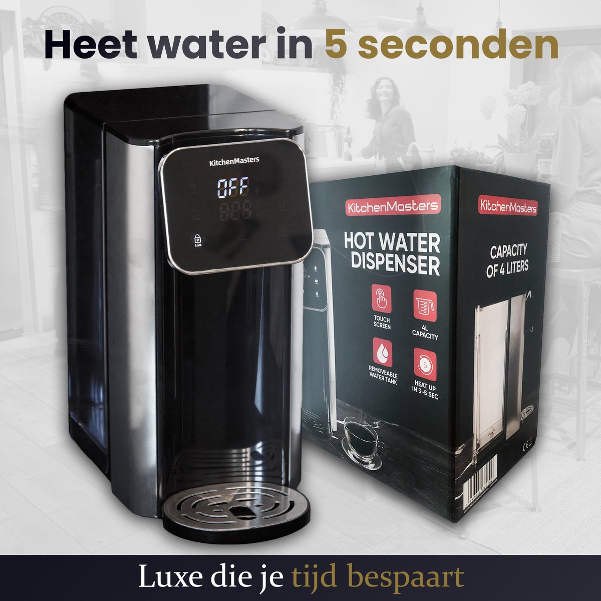 KitchenMasters Heetwaterdispenser 4L