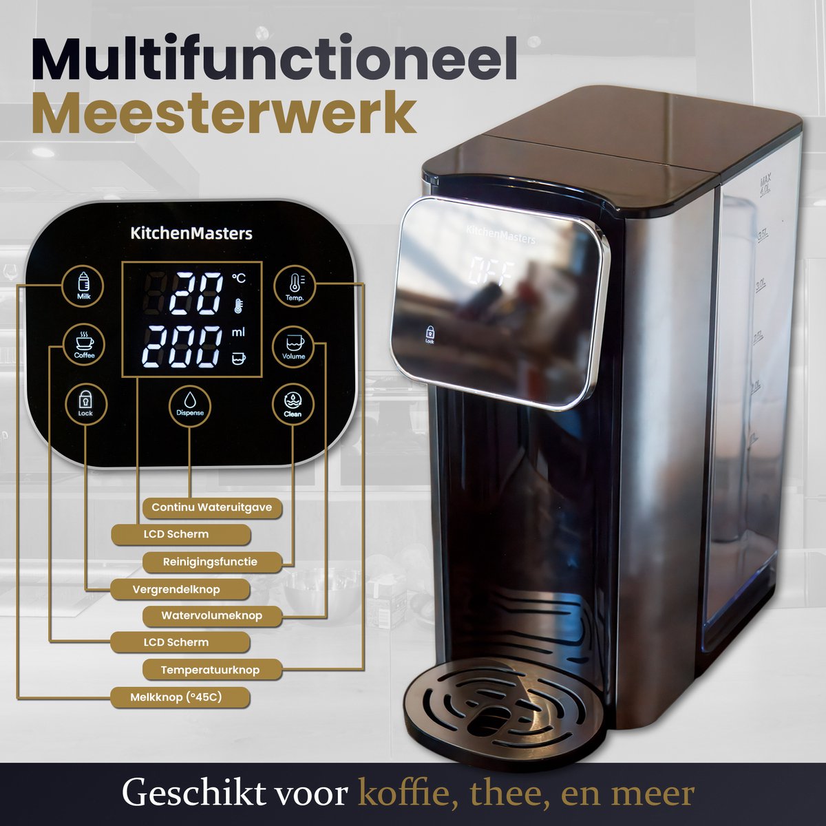 KitchenMasters Heetwaterdispenser 4L