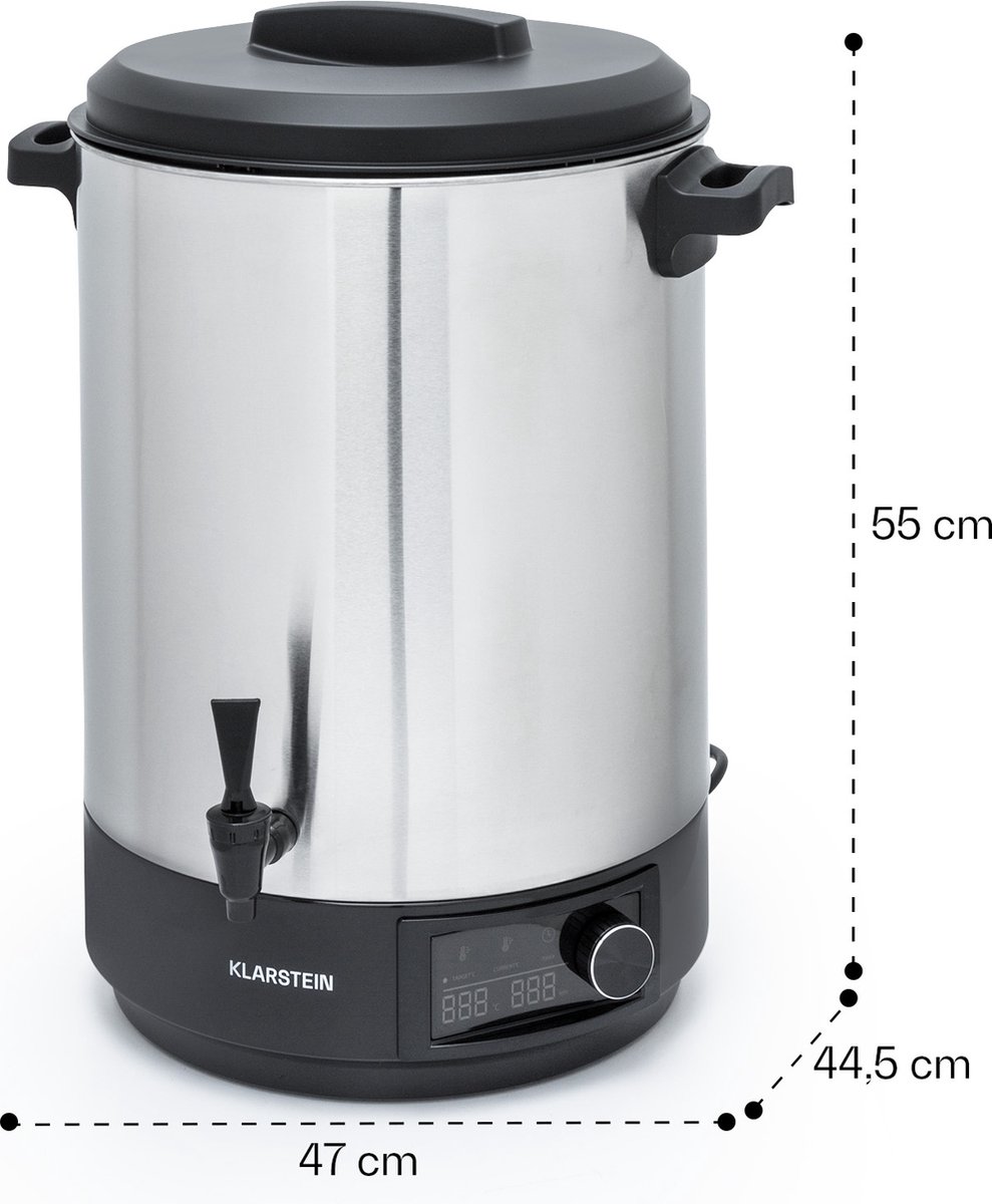 Klarstein Inmaakmachine 25L RVS Heetwaterdispenser