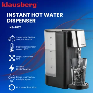 Klausberg KB7877 Hot Water Dispenser 2,5L Zwart/RVS