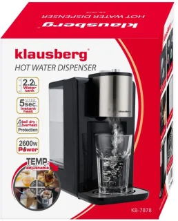 Klausberg KB7878 Hot Water Dispenser 2,2L Zwart/RVS
