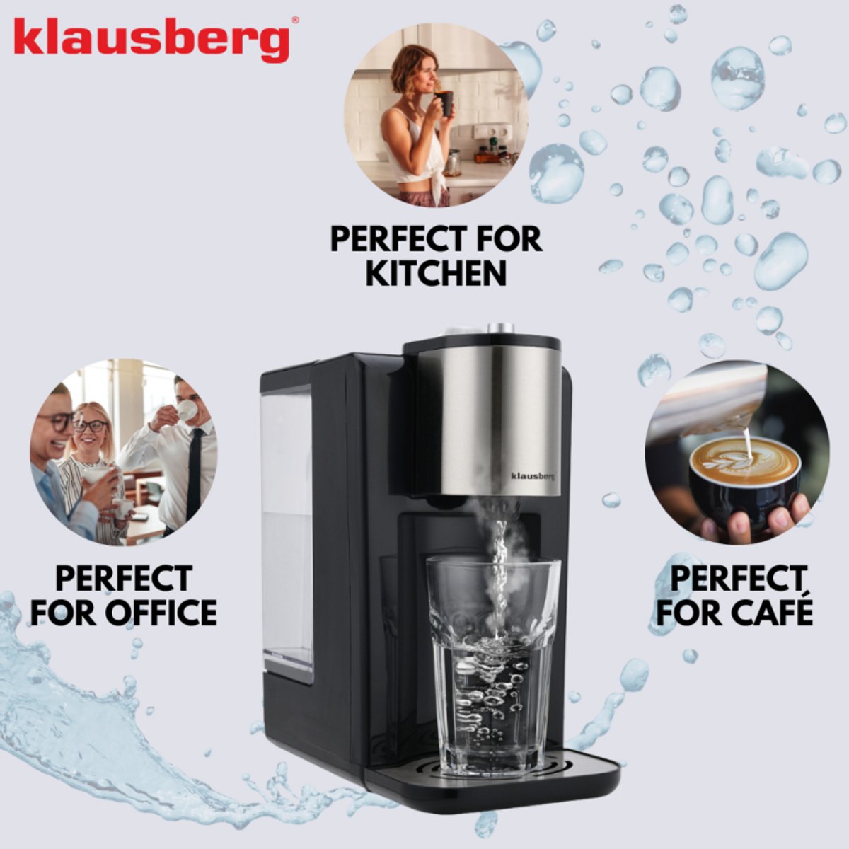 Klausberg KB7878 Hot Water Dispenser 2,2L Zwart/RVS