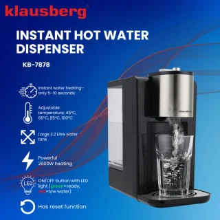 Klausberg KB7878 Hot Water Dispenser 2,2L Zwart/RVS