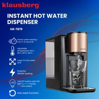 Klausberg KB7879 Heetwaterdispenser 2,2L Zwart Rose Gold