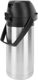 Koffiepompfles 2 liter zilver
