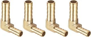 L-vormige messing connector 8mm x 6mm 4 stuks
